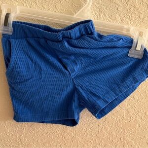 Kate Quinn Blue Ribbed Baby Shorts 12/18M PLAY (has pilling)